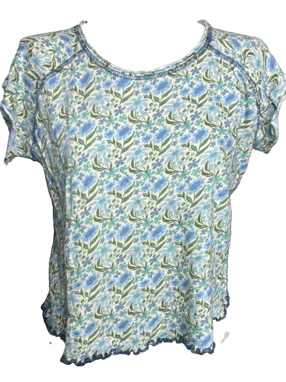Natural Life Green Floral Tee Shirt